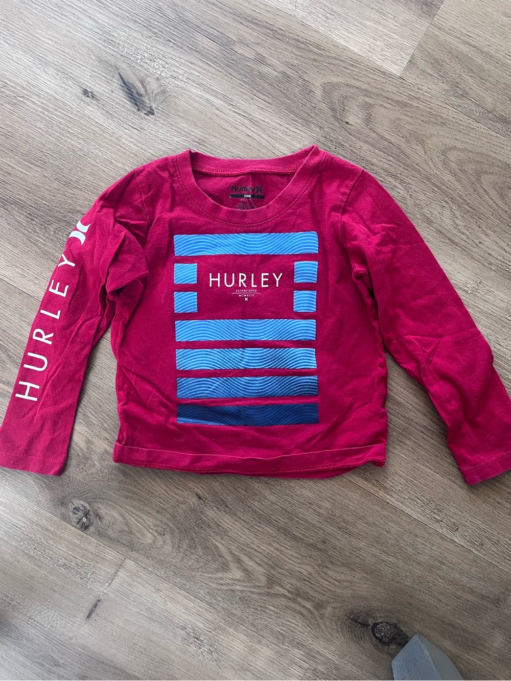 Hurley Kids Red Long-Sleeve Graphic Tee 24M
